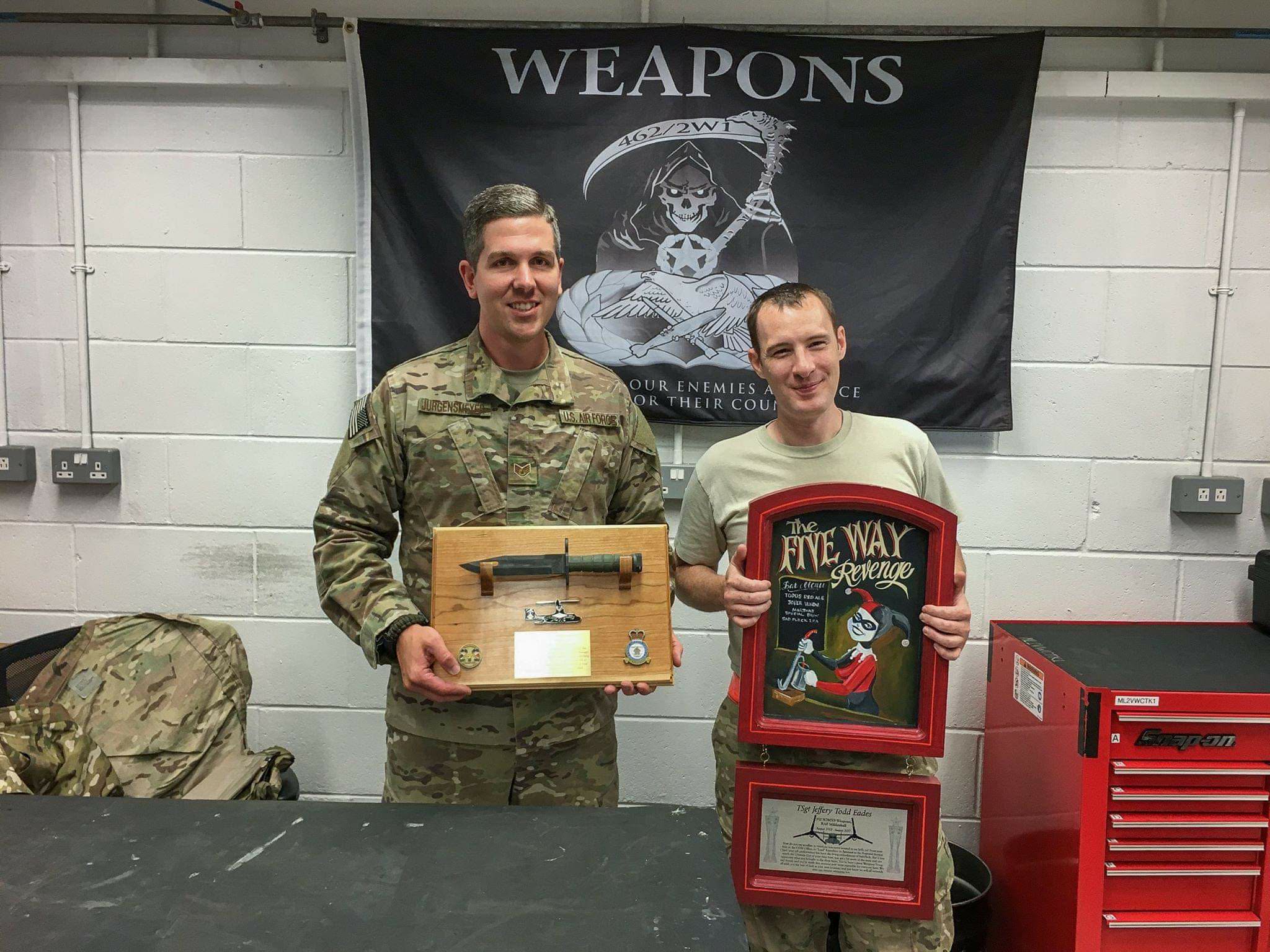 Todd and Jurgy exchanging farewell gifts
